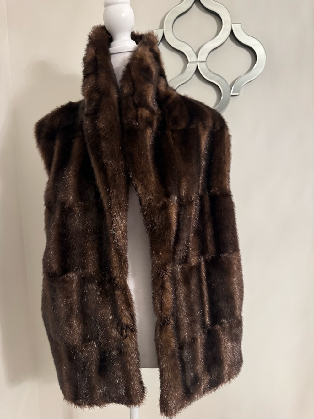 Investments Brown Faux Fur Vest